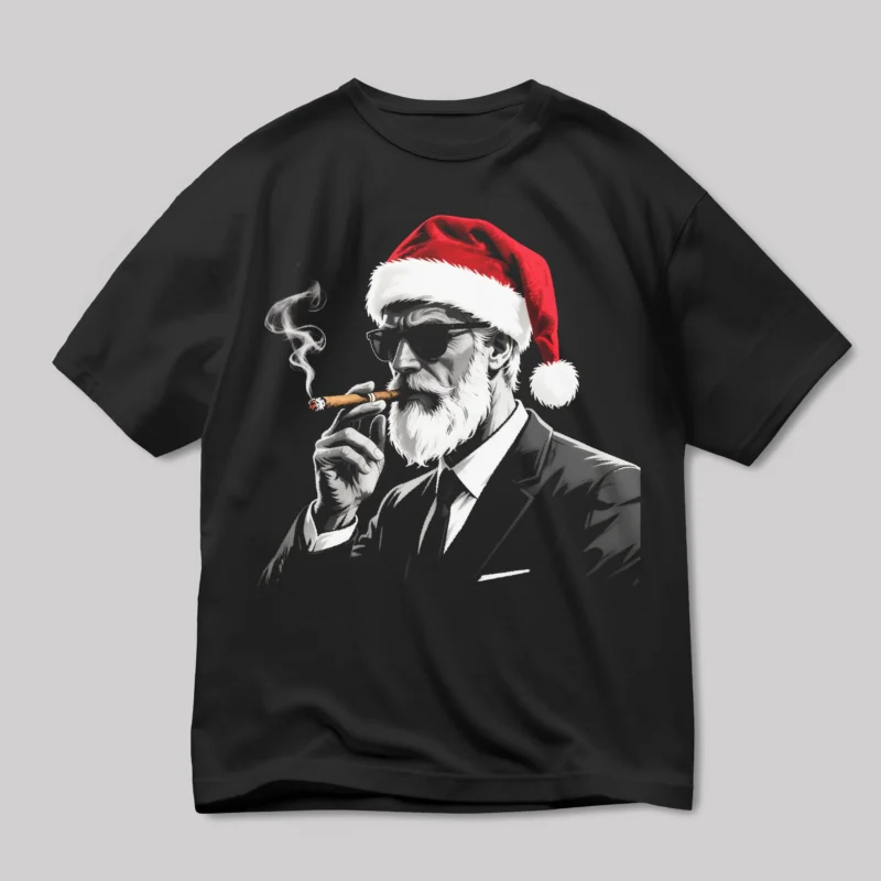 CBT002 Mafia Santa Black Suit Christmas T shirt