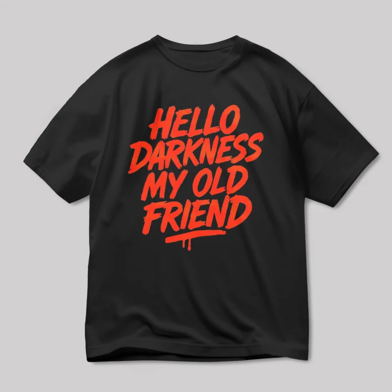 Edgy Red Text Black T-Shirt
